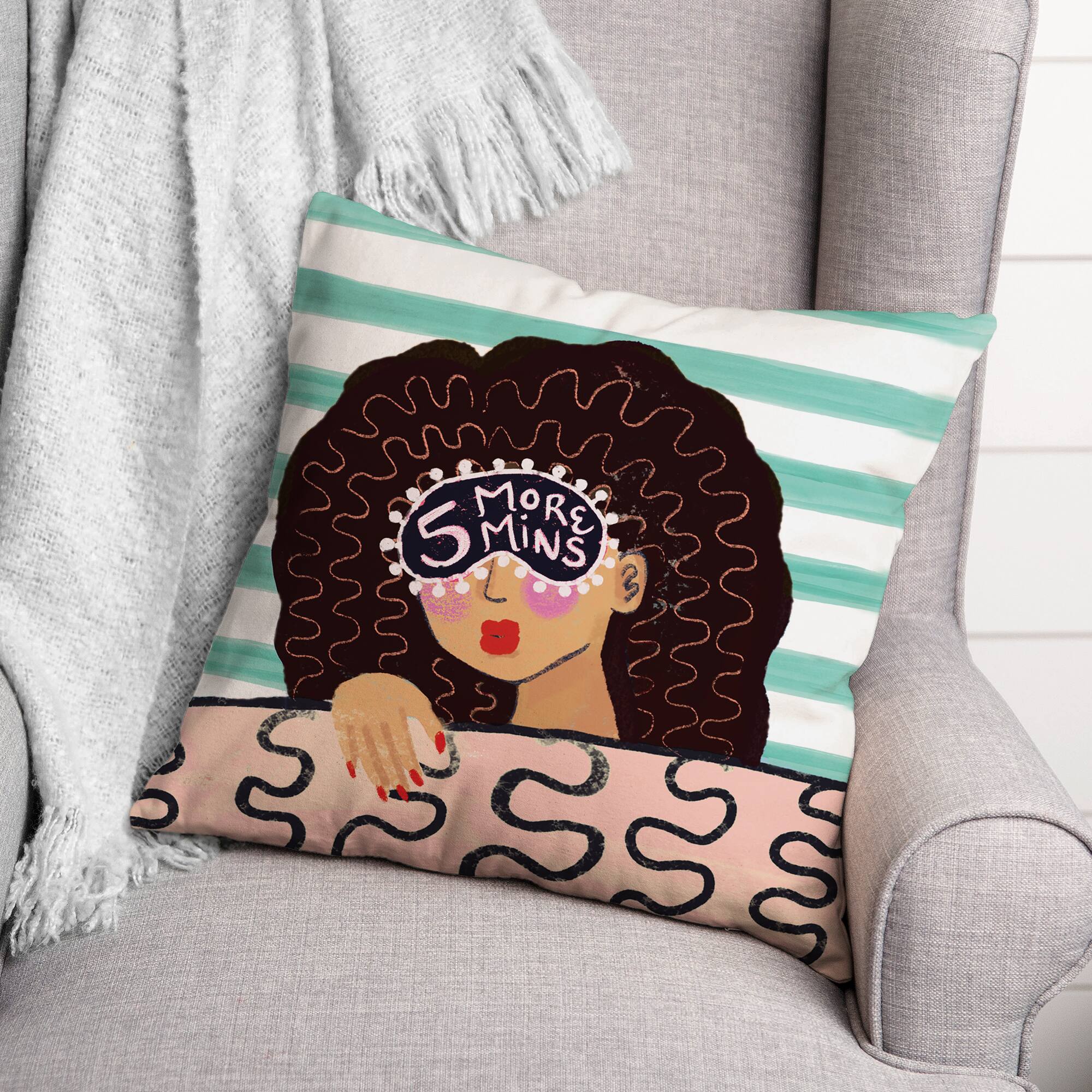Trendy Girl Throw Pillow